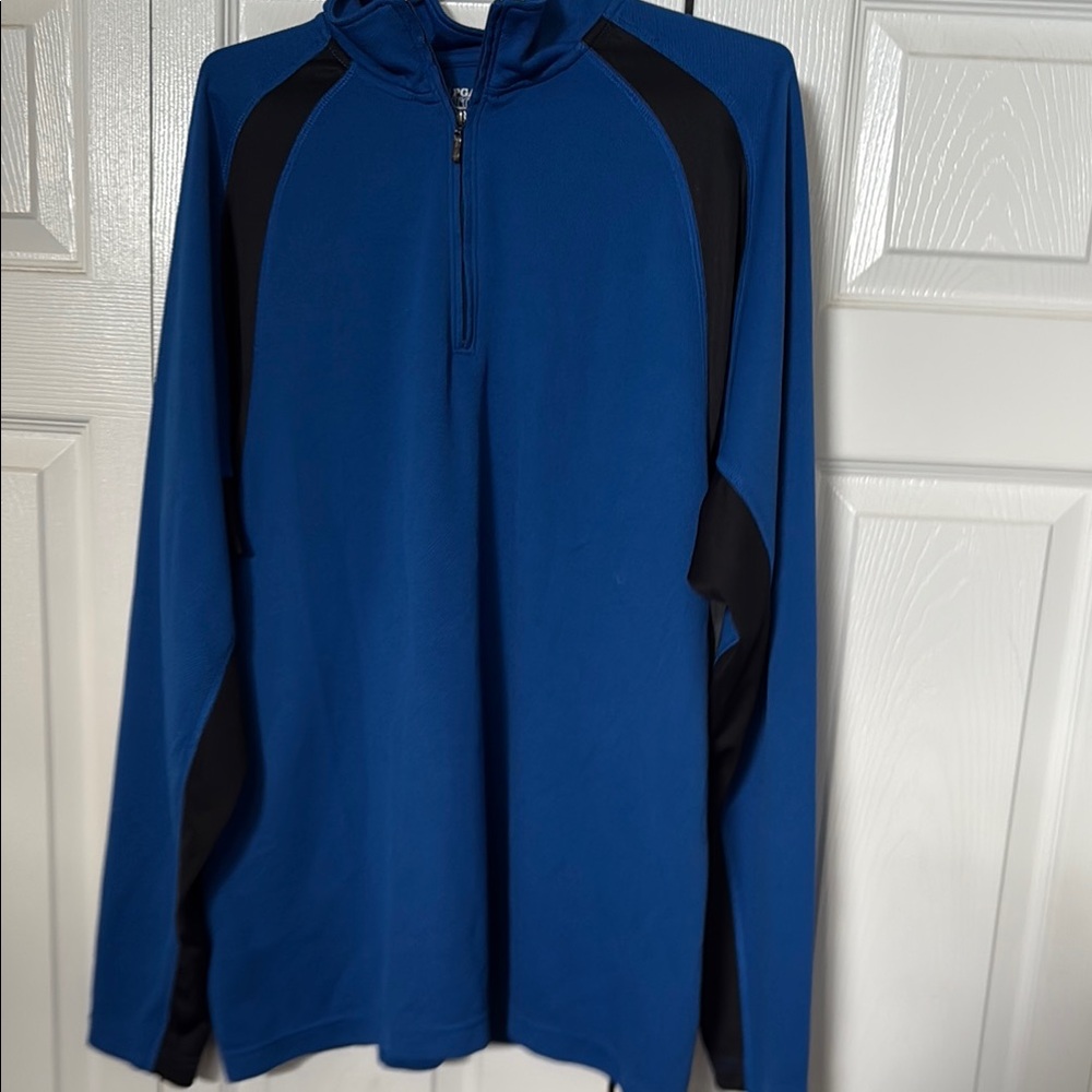 Blue and Black Quarter-Zip Pullover
